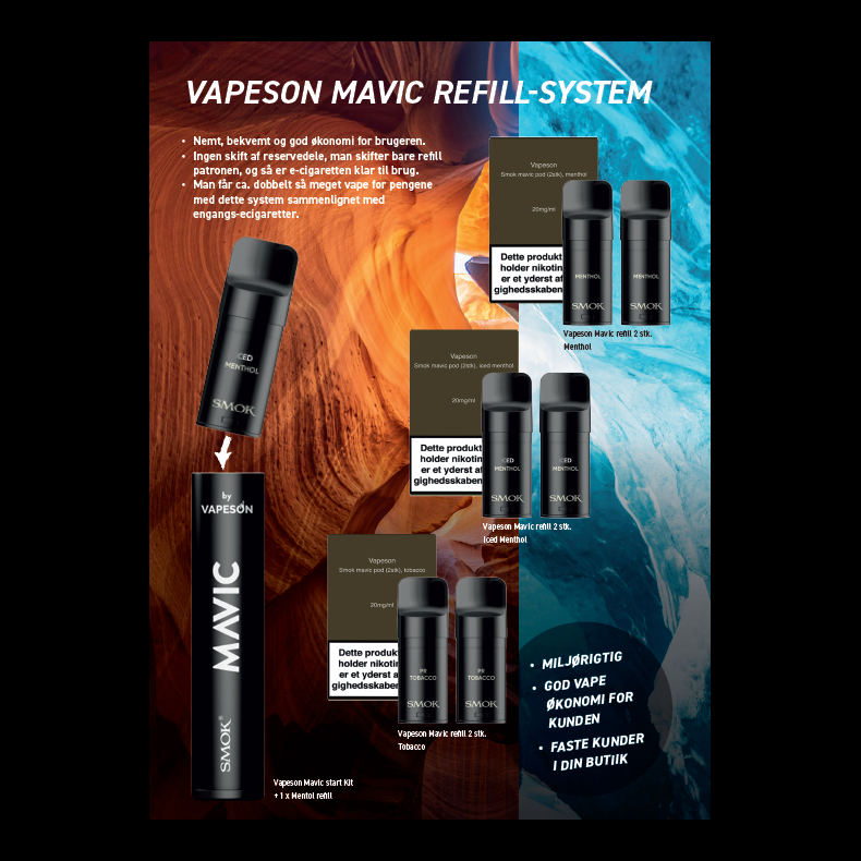 Vapeson MAVIC refill pod - Blue Freeze, 2 stk.