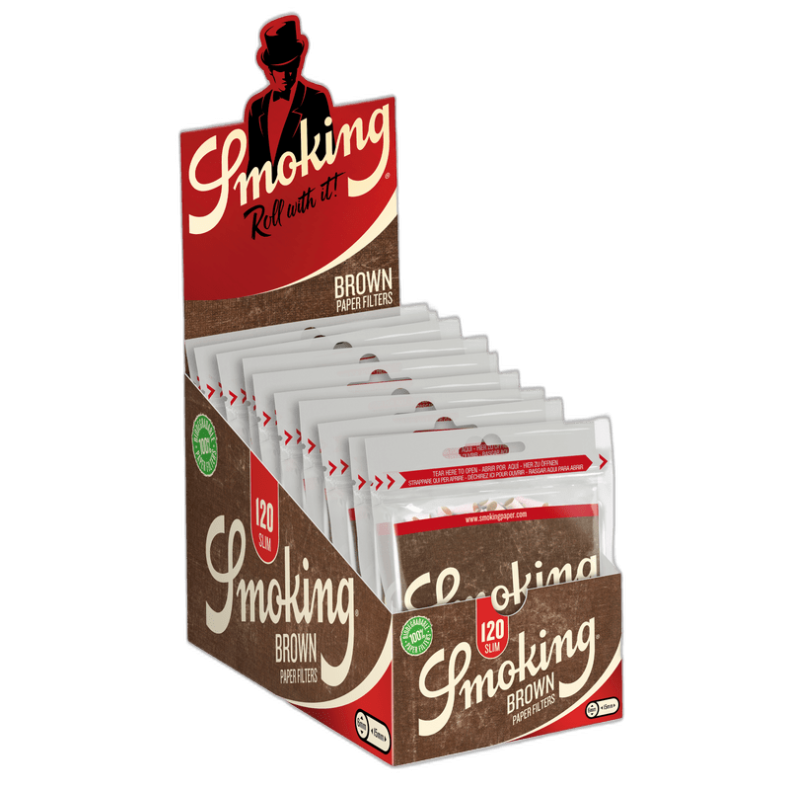 Smoking Filter Brown Slim 120 stk.