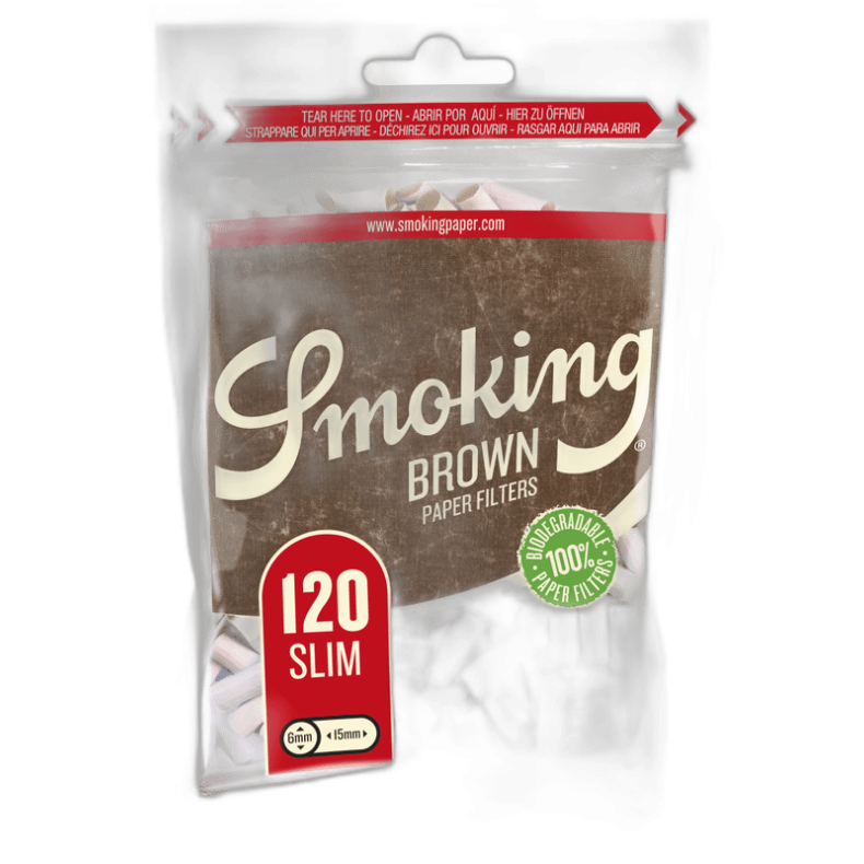 Smoking Filter Brown Slim 120 stk.