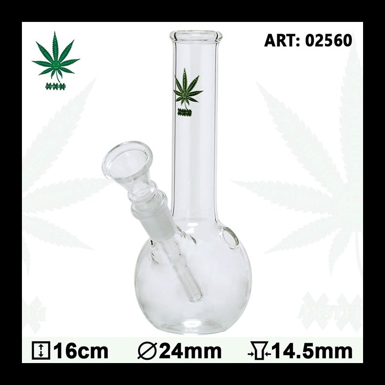 XXX Amsterdam Leaf Glas Bong H16cm 22mm