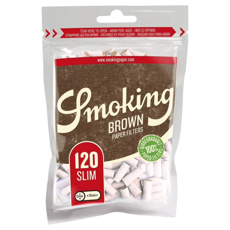 Smoking Filter Brown Slim 120 stk.