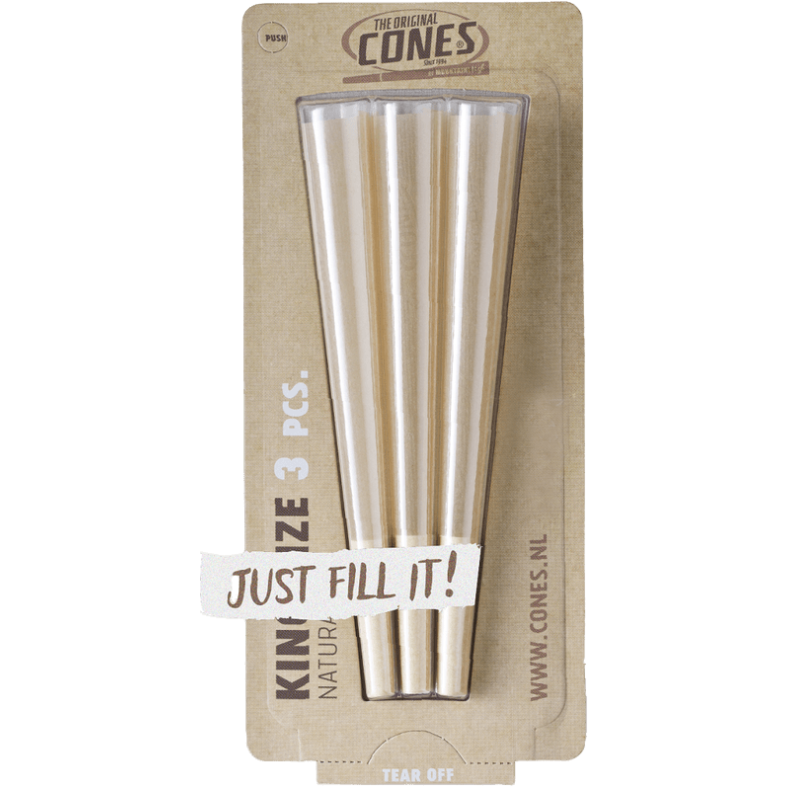 Cones Classic Natural King Size 3 stk. 32 stk display