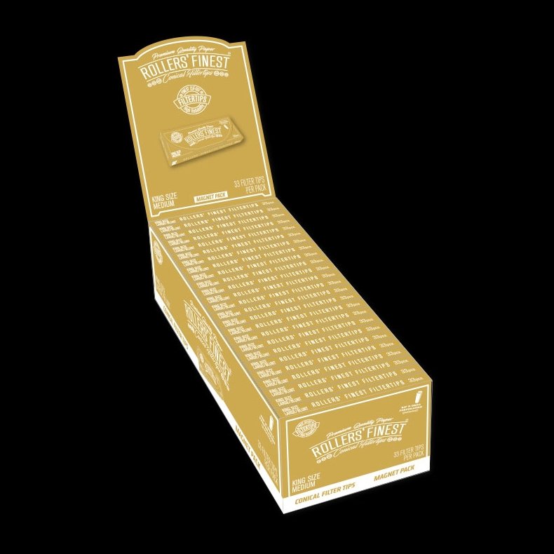 Rollers' Finest Filtertips, KS Medium Gold, booklet Magnet Pack