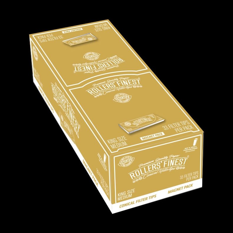 Rollers' Finest Filtertips, KS Medium Gold, booklet Magnet Pack