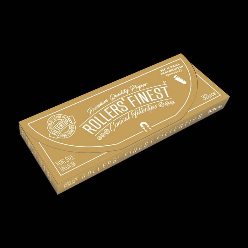 Rollers' Finest Filtertips, KS Medium Gold, booklet Magnet Pack