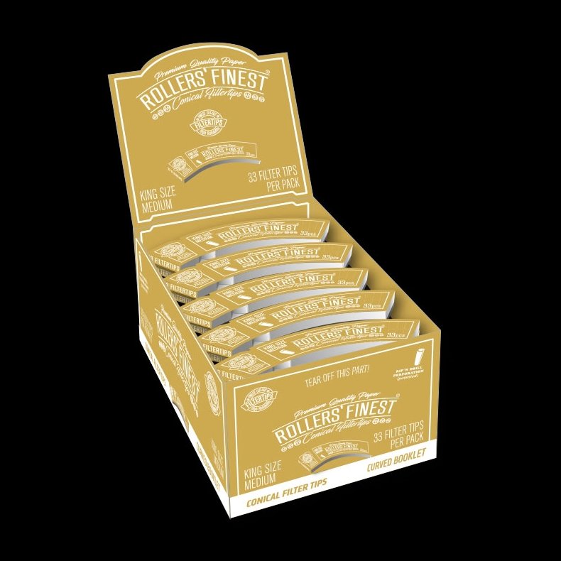 Rollers' Finest Filtertips, KS Medium Gold, booklet