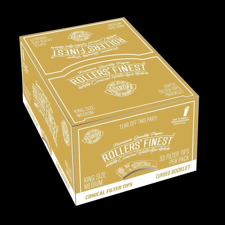 Rollers' Finest Filtertips, KS Medium Gold, booklet