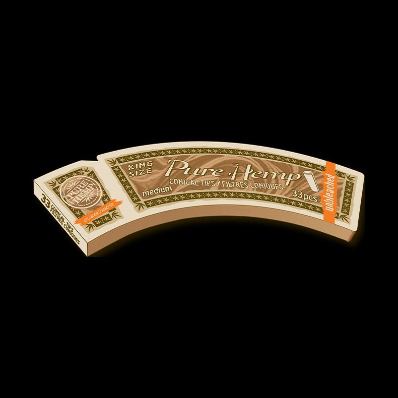 Smoking Pure Hemp KS Conical Filtertips, 33 stk. booklet