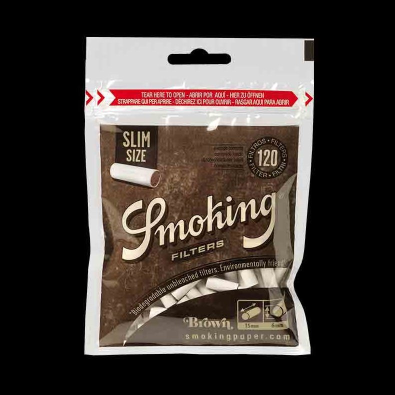 Smoking Filter Brown Slim 120 stk.